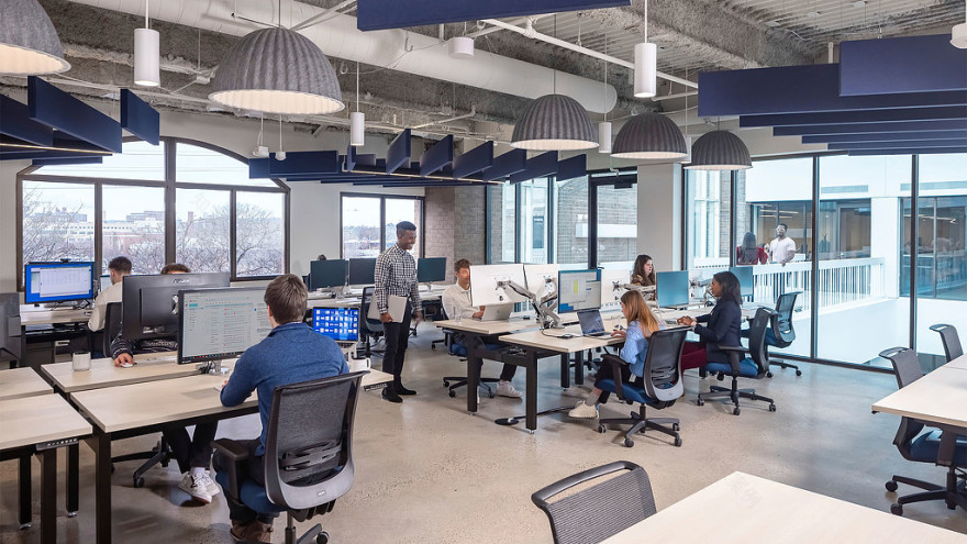 河畔灵动办公空间——Gensler 打造 Gravie 科技总部-5