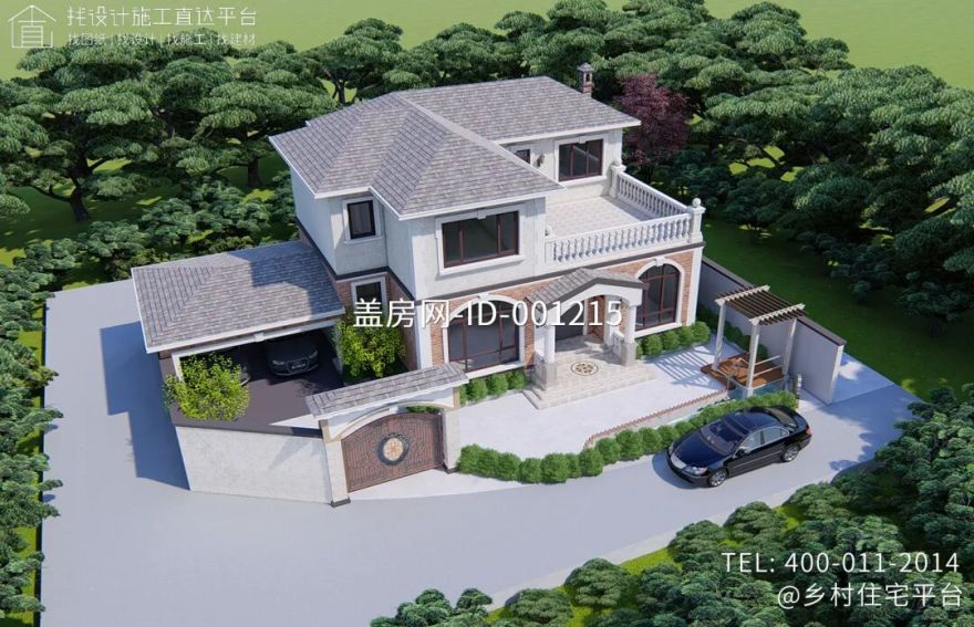 【设计师案例】土建参考造价44万,面宽18.3m×进深12.5m安徽安庆二层欧式别墅-38