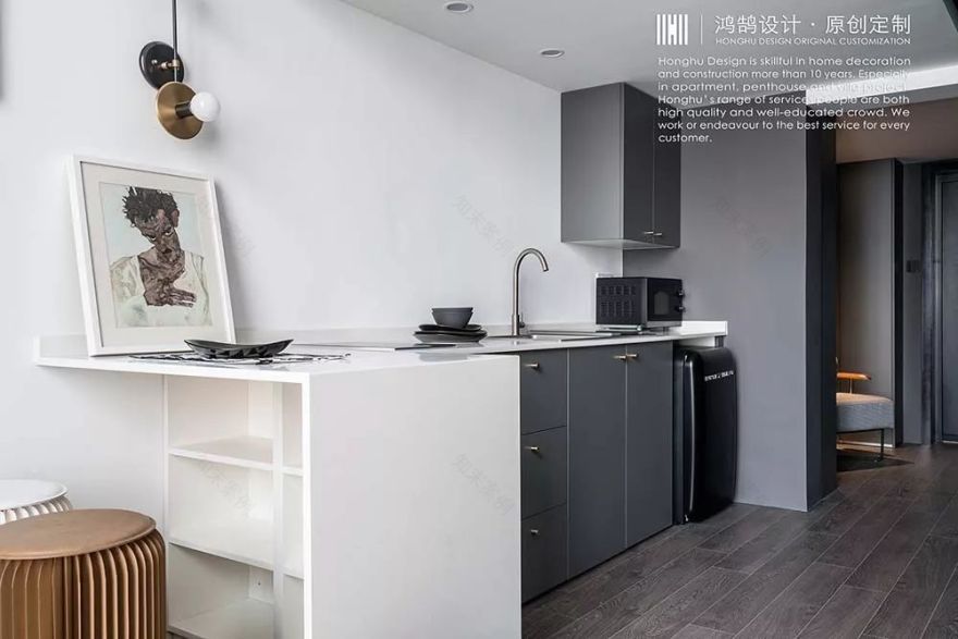 个性混搭风,60㎡独居 LOFT 打造观影办公居住一体化空间-39