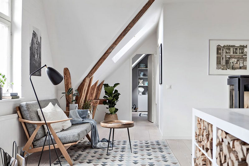 瑞典顶层阁楼 | 木梁与极简主义的完美融合-16