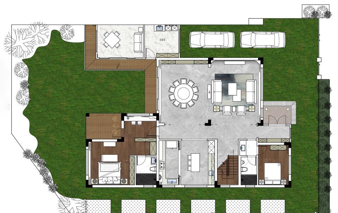 雅致东方,现代与传统共融的别墅设计-3