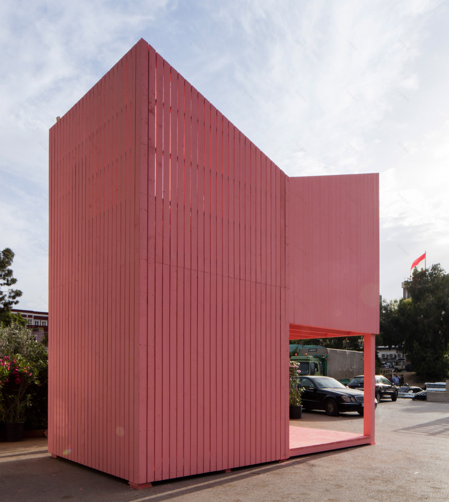 All-pink Silent Room sits in the middle of a Beirut highway-6