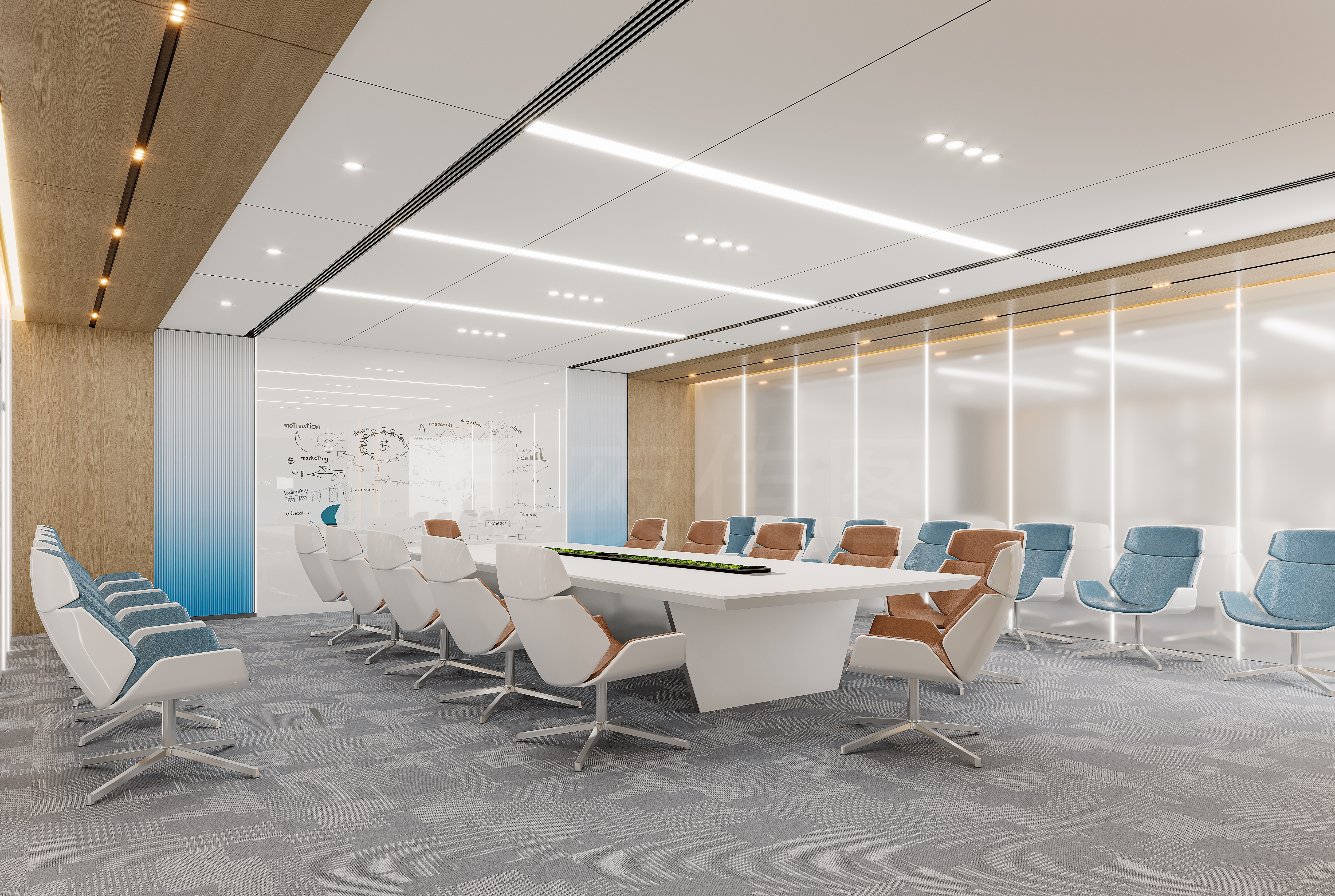 现代办公室 茶室 休息区  会客区-7