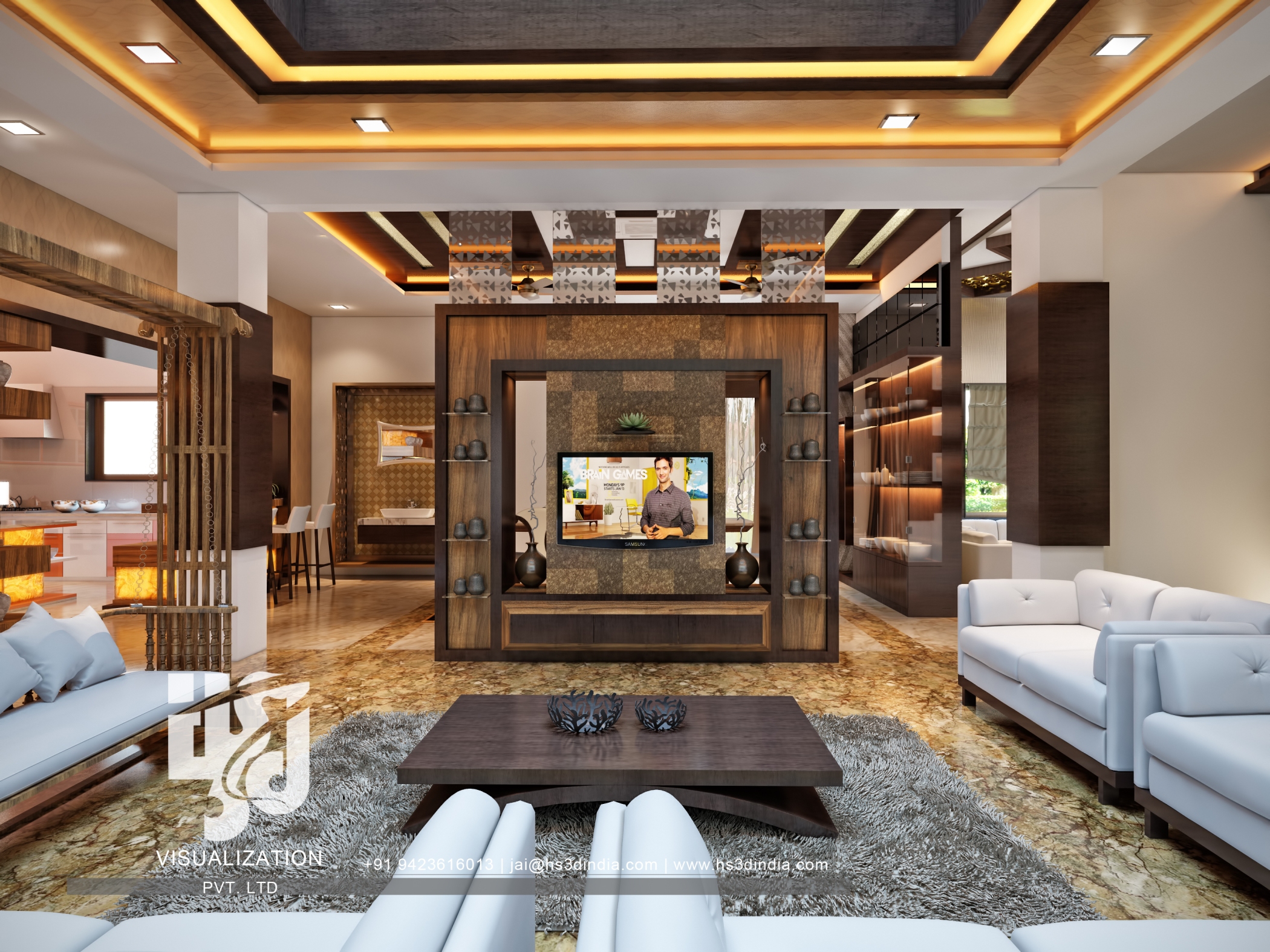 印度 HS3D 打造惊艳住宅室内渲染-39