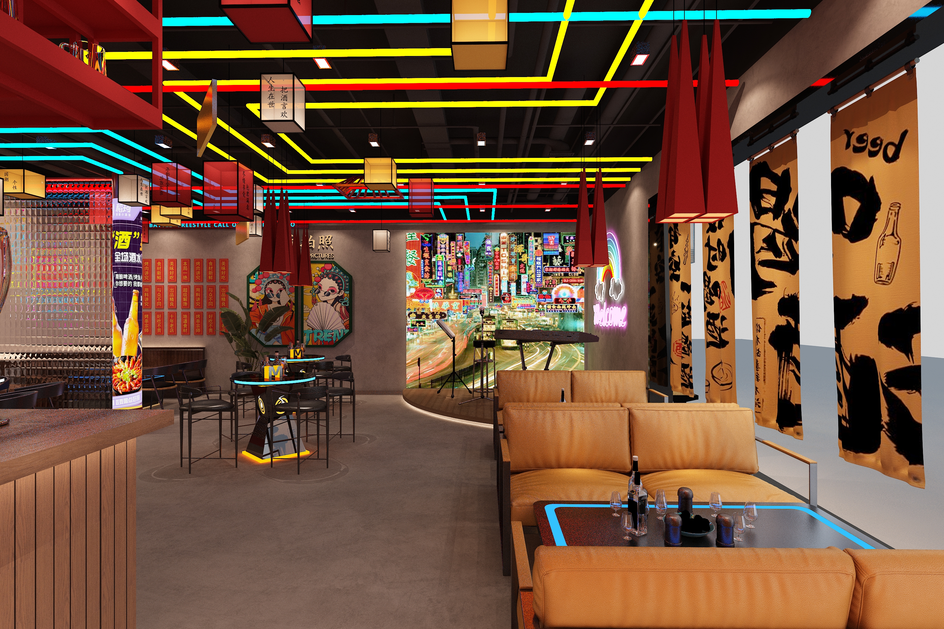 精酿啤酒店设计-12