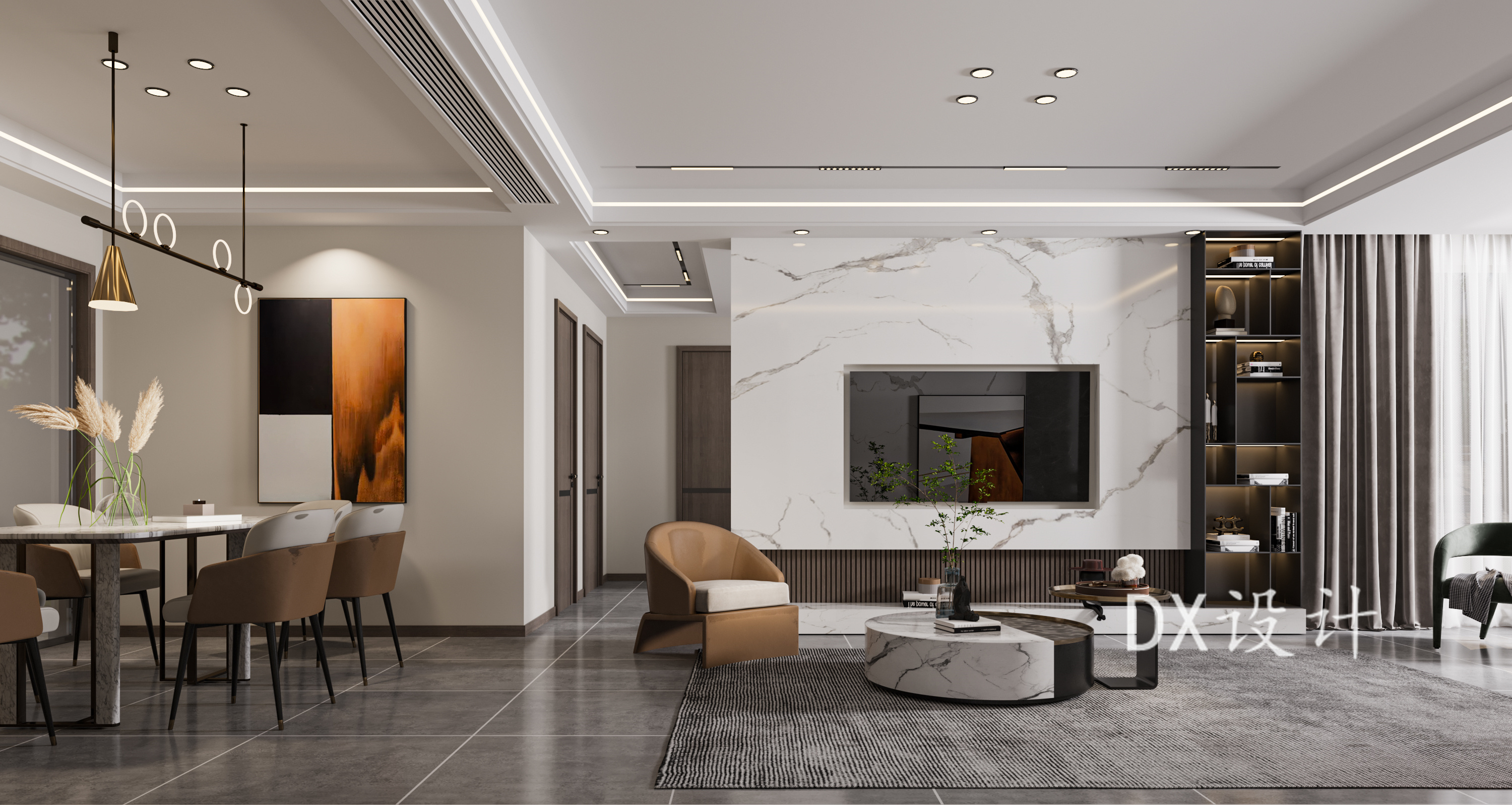现代简约客餐厅设计合集丨原创作品-8
