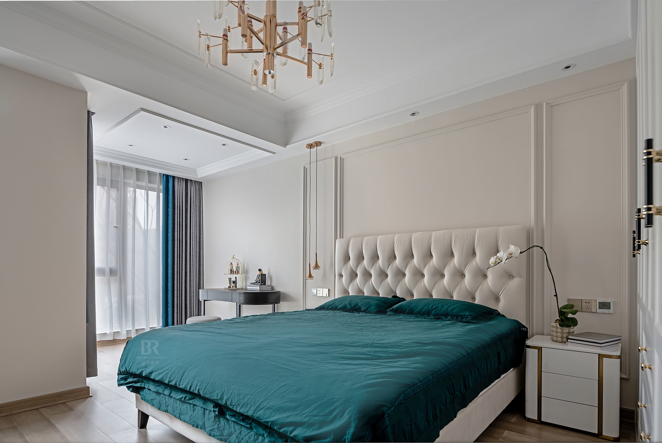 琅樾江山洋房 130㎡美式轻奢风格设计丨重庆兄弟装饰公司-22