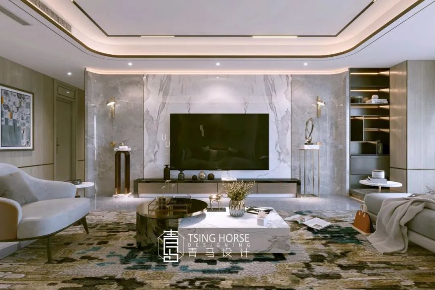 青马设计 | 210㎡轻奢别墅 缔造优雅生活空间-46