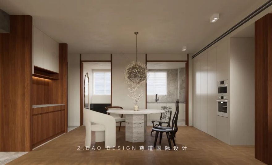 尊道新作|合肥『中央公园岚庭』中古风大平层设计,时光沉淀可持续松弛的家~-85