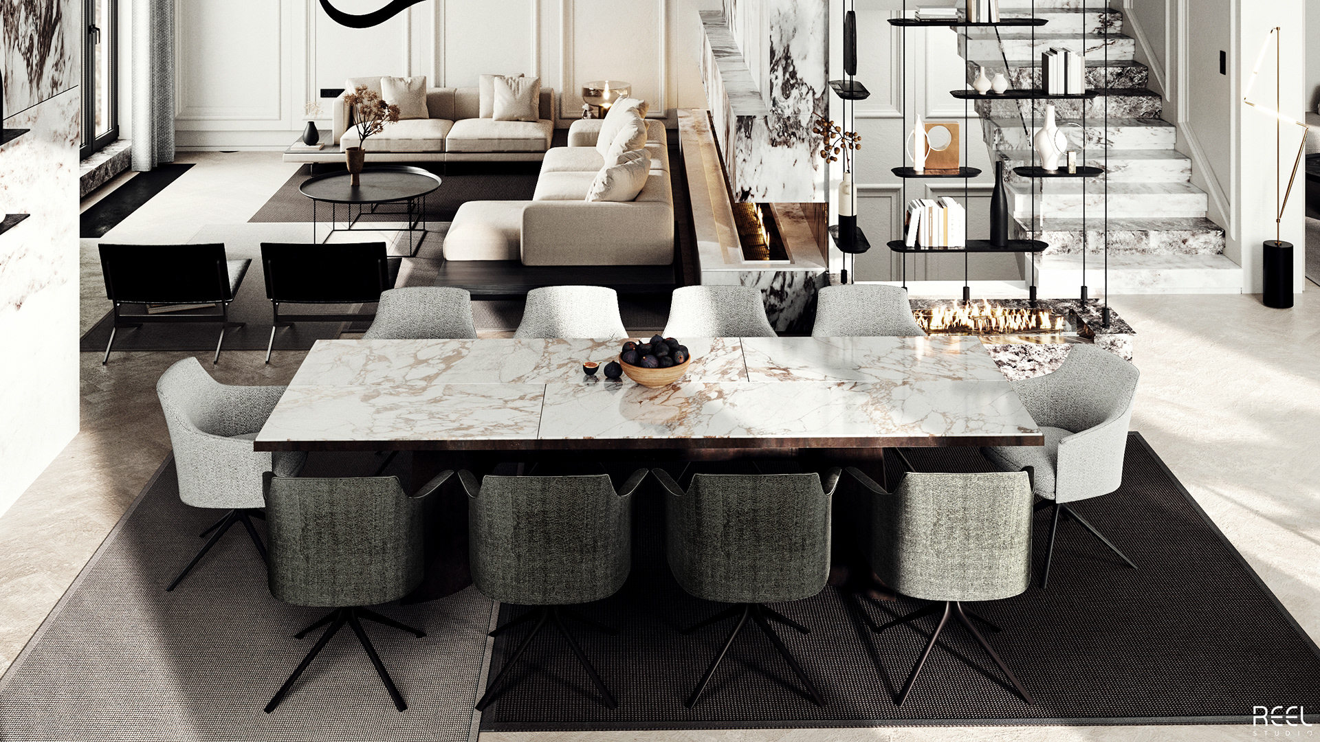Living & Dinning Room 室内设计丨沙特阿拉伯丨Reel Studio-19