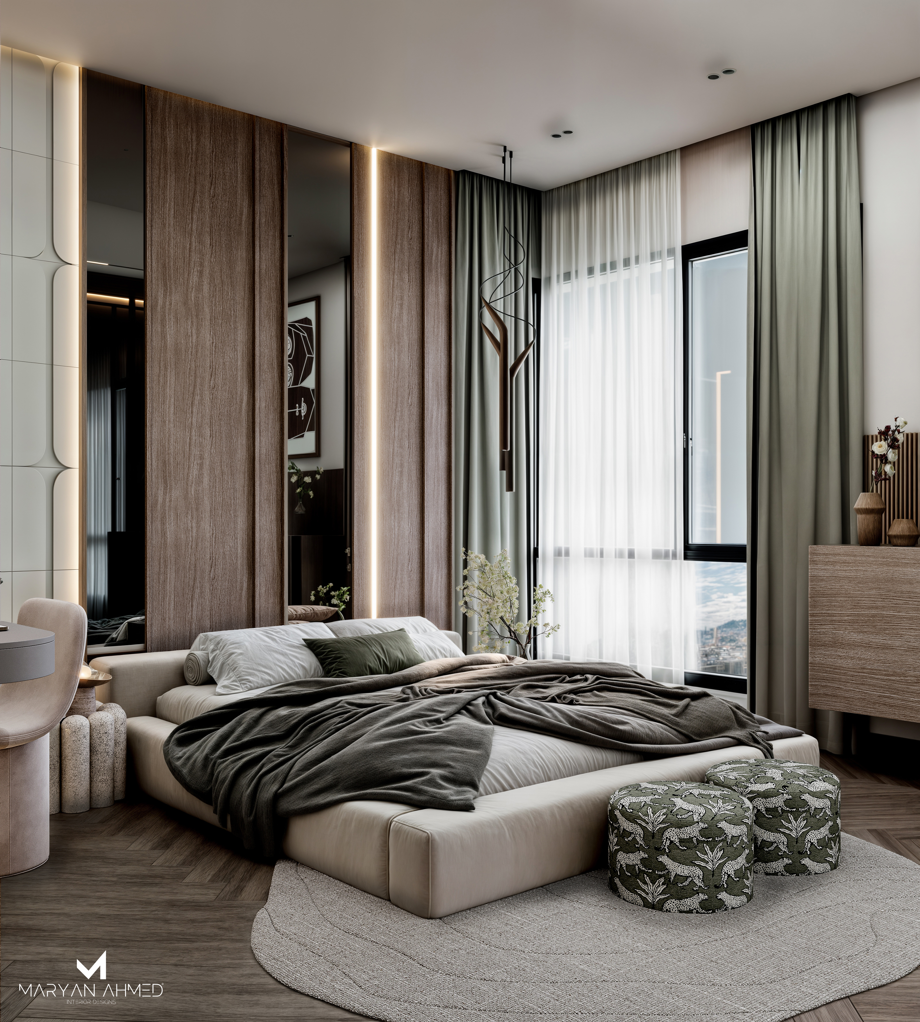 女孩主卧室设计丨EgyptCairo丨Maryan Ahmed Designs-5