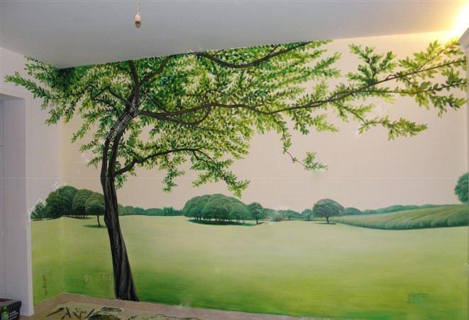
湖南株洲室内背景墙墙绘 -6