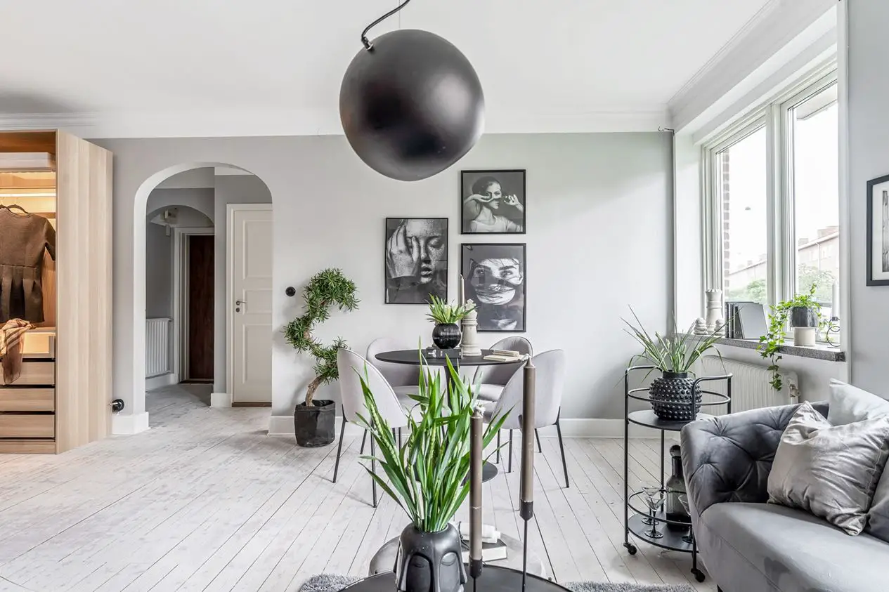 瑞典城市大型工作室公寓的完美改造-9