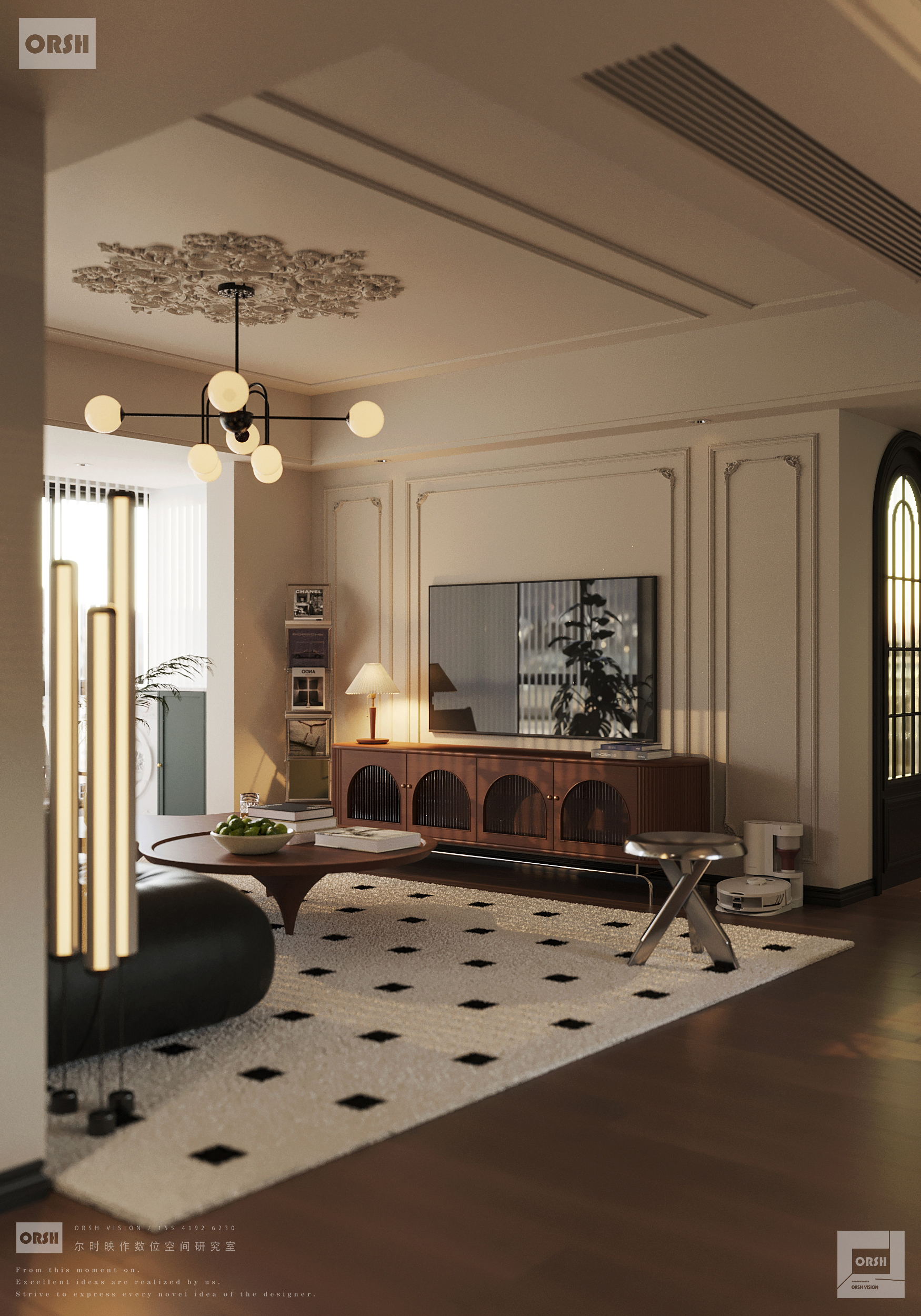 轻法复古大平层丨尔时映作数位空间研究室-6