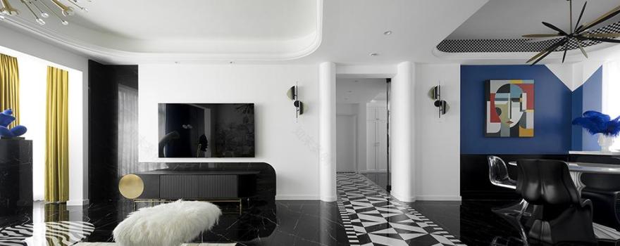 幸福格调平层家居,克莱因蓝帝国黄的时尚盛宴-18