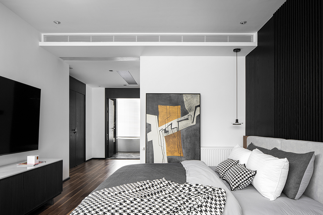 长沙 255㎡极简别墅，黑白灰演绎空间气质-43