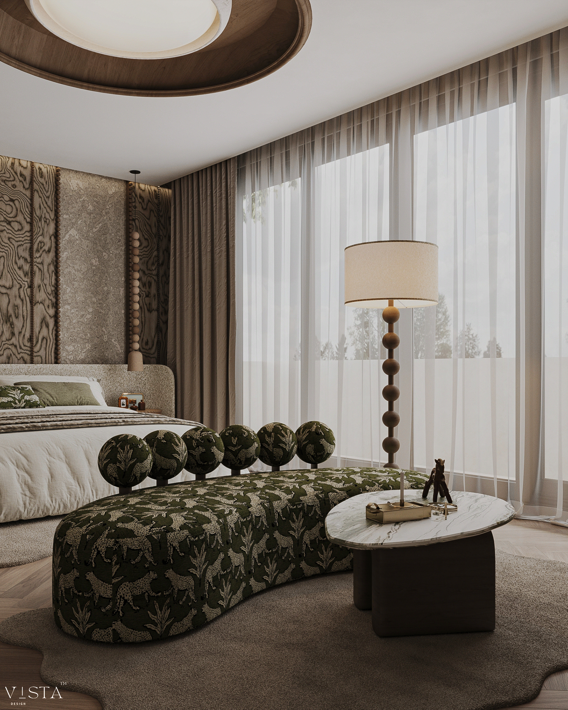 现代有机风格卧室·科威特丨VISTA Design-8