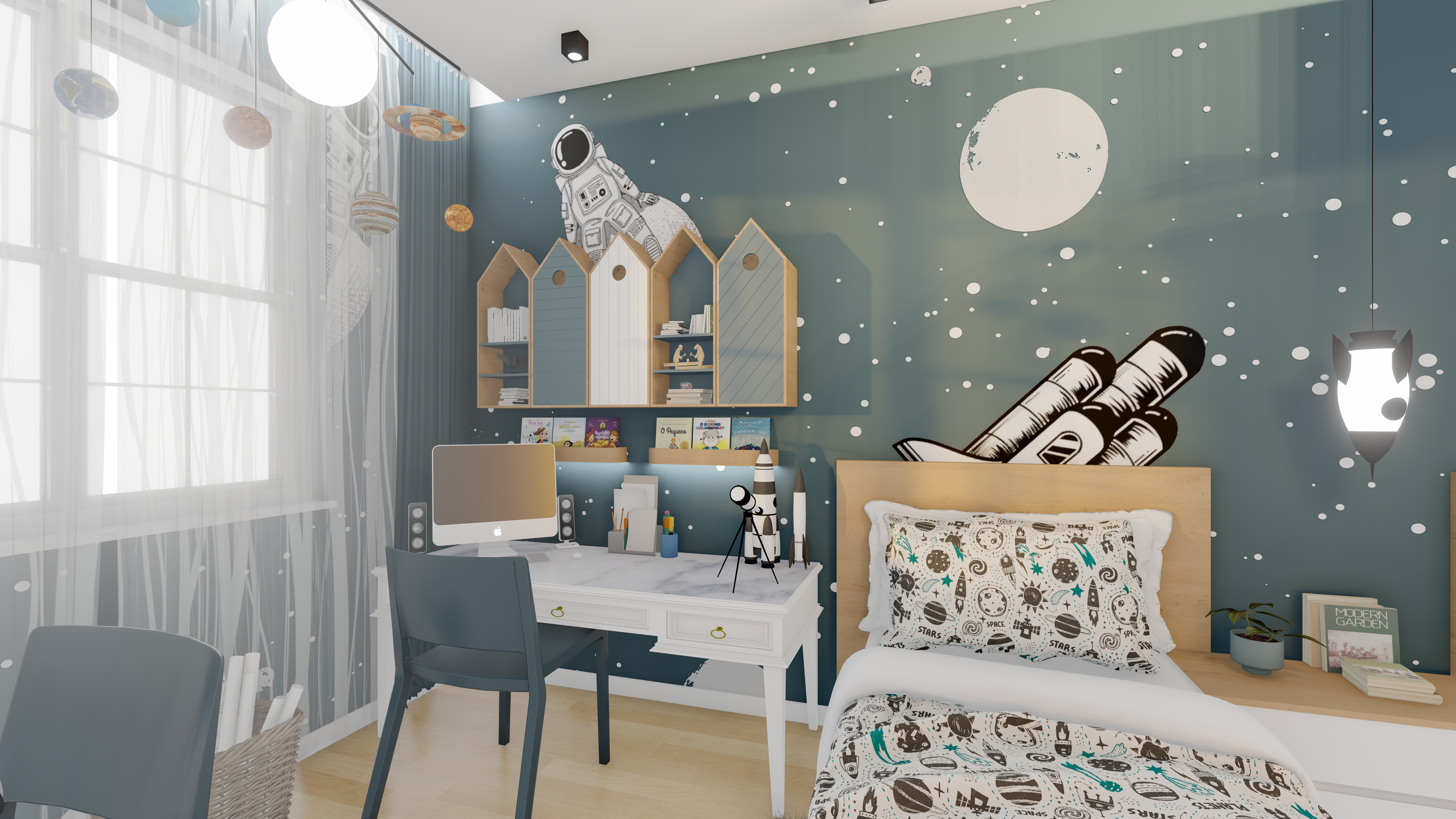BEDROOM INTERIOR 2-BOYS SPACE THEME-2