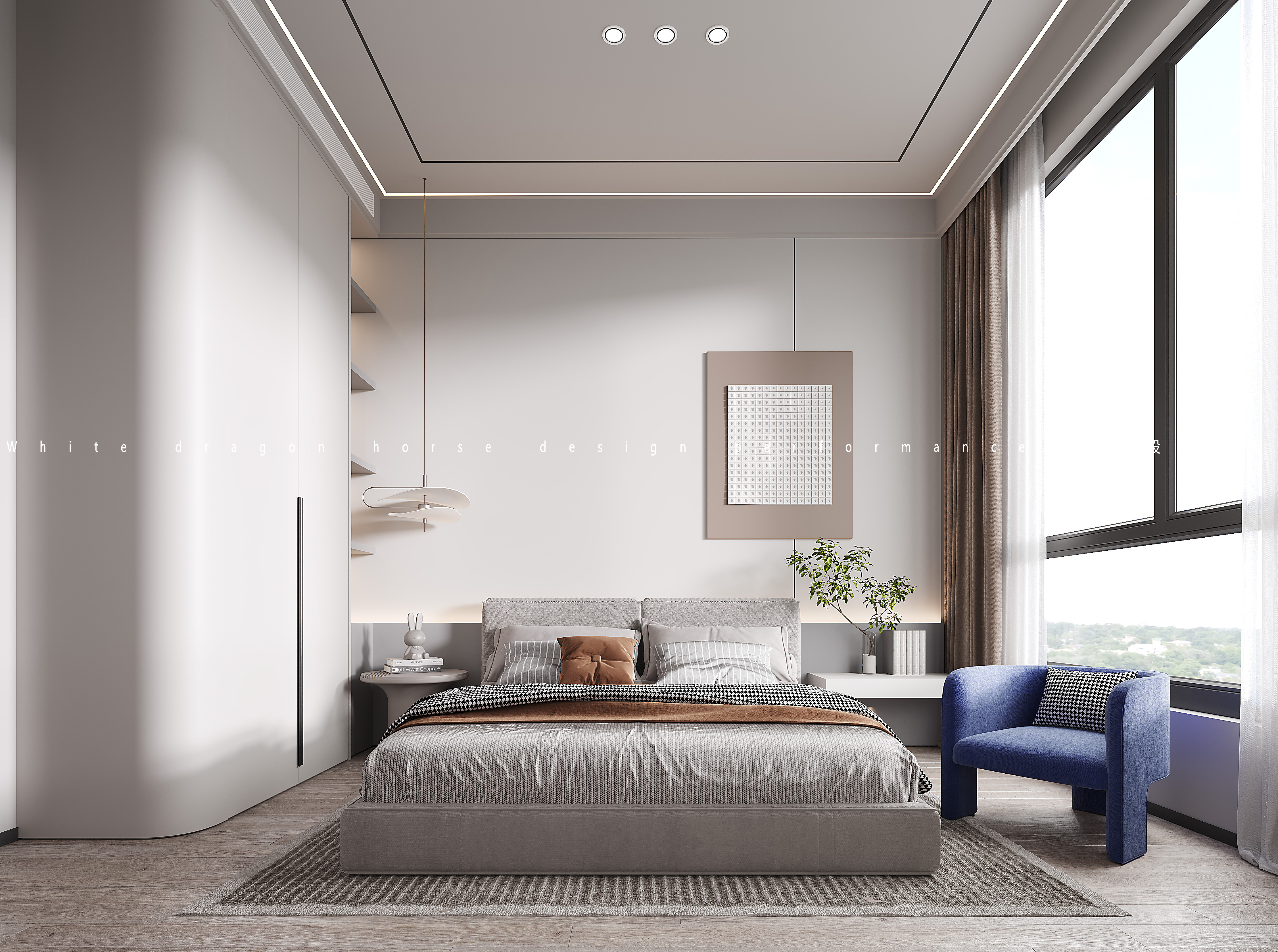 现代挑空别墅——白龙马效果图-1