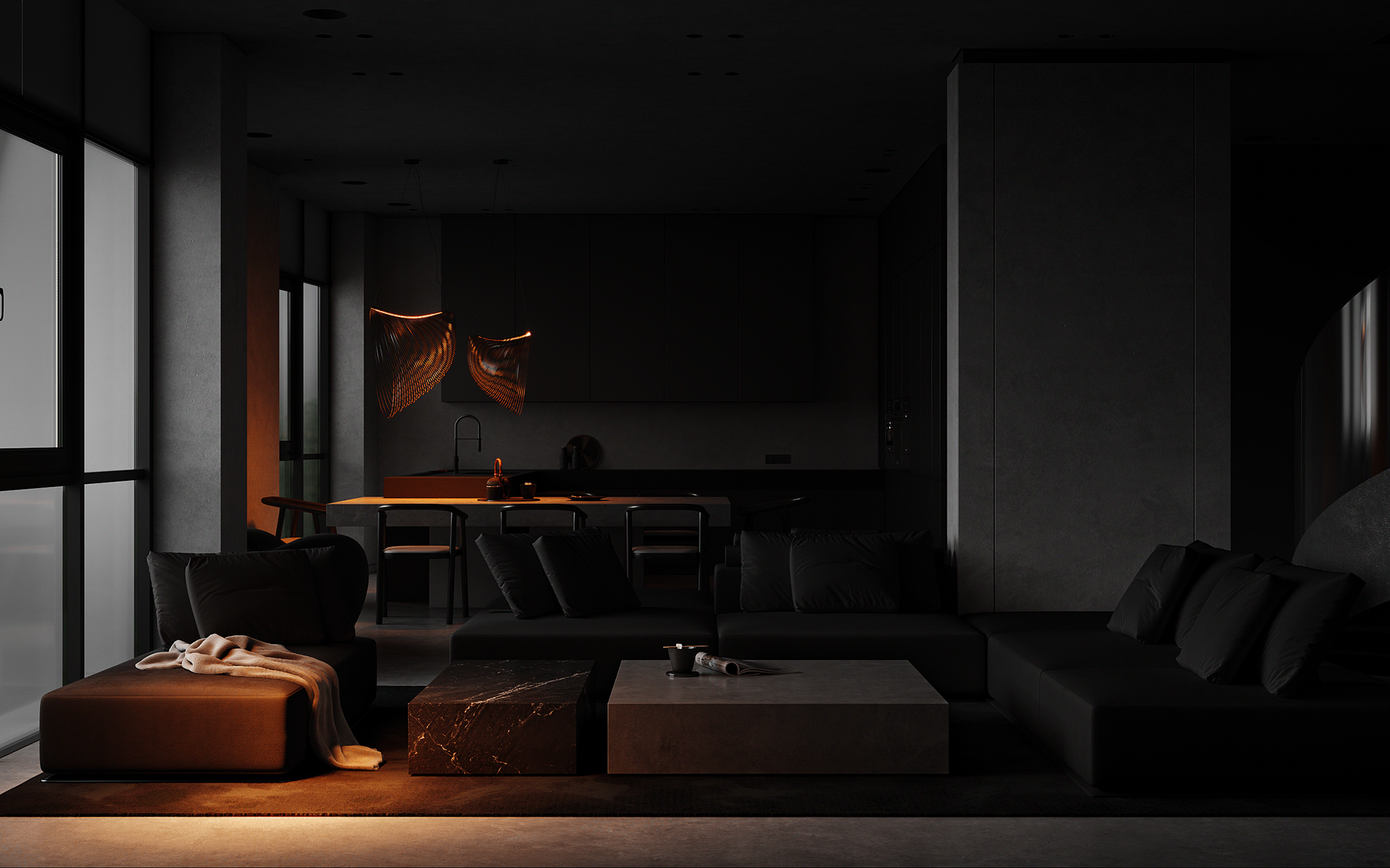 130平 高级黑色系空间，超赞！-1