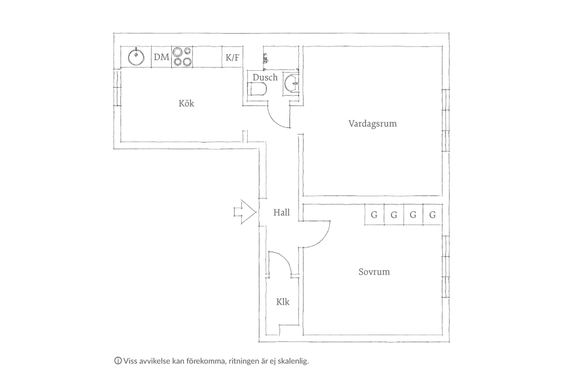装修 灵感  同样是长走廊、暗卫，52㎡北欧一居毫无逼仄感-2