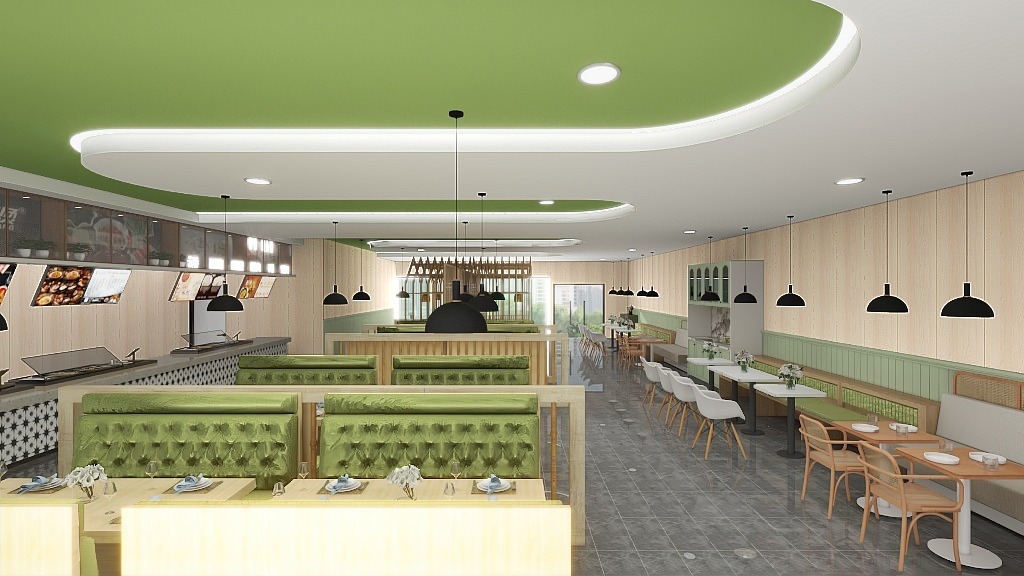 常州市教育中心一层快餐店餐饮店商业空间餐饮空间设计-5