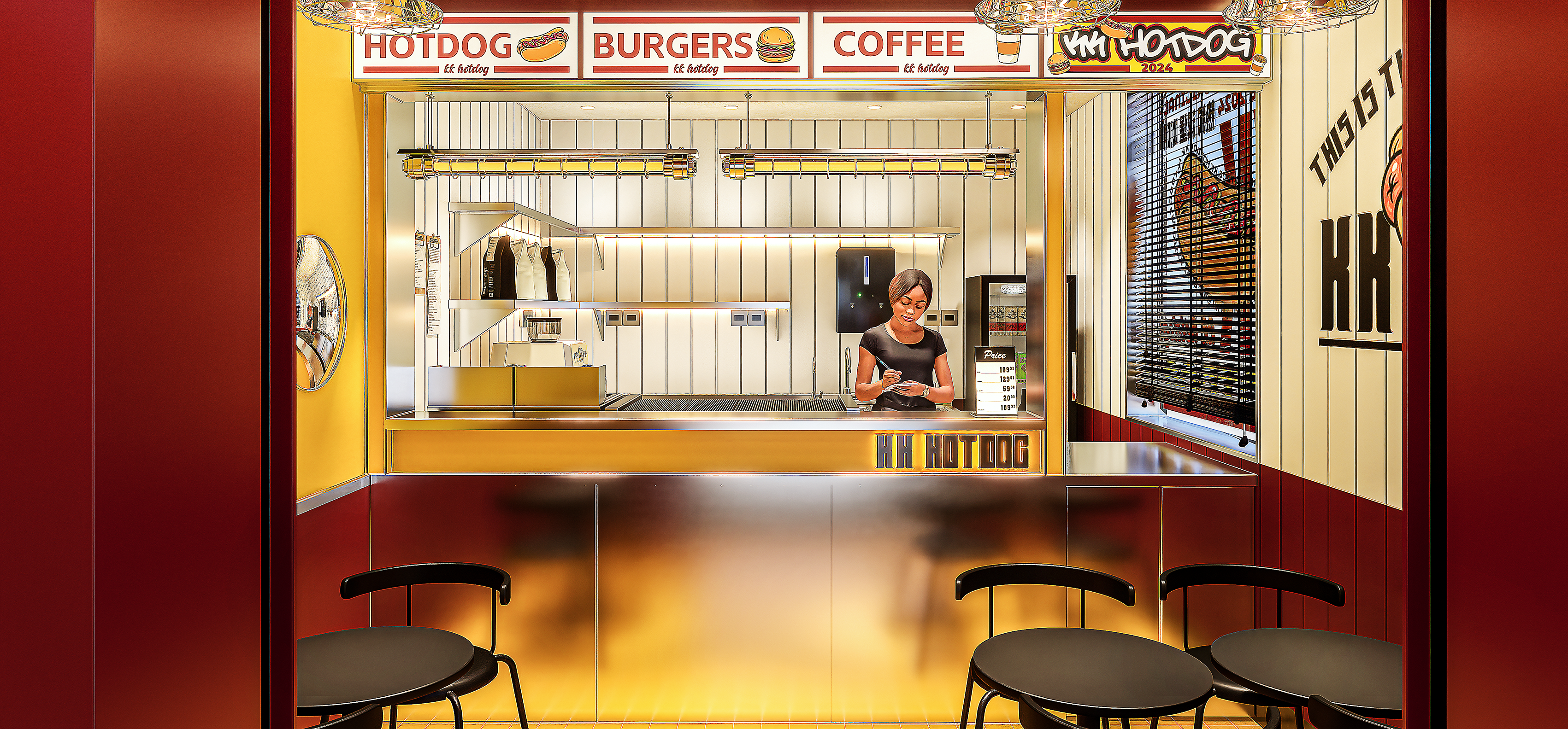 KKhotdog热狗店#美式复古#商业设计#门面设计-7