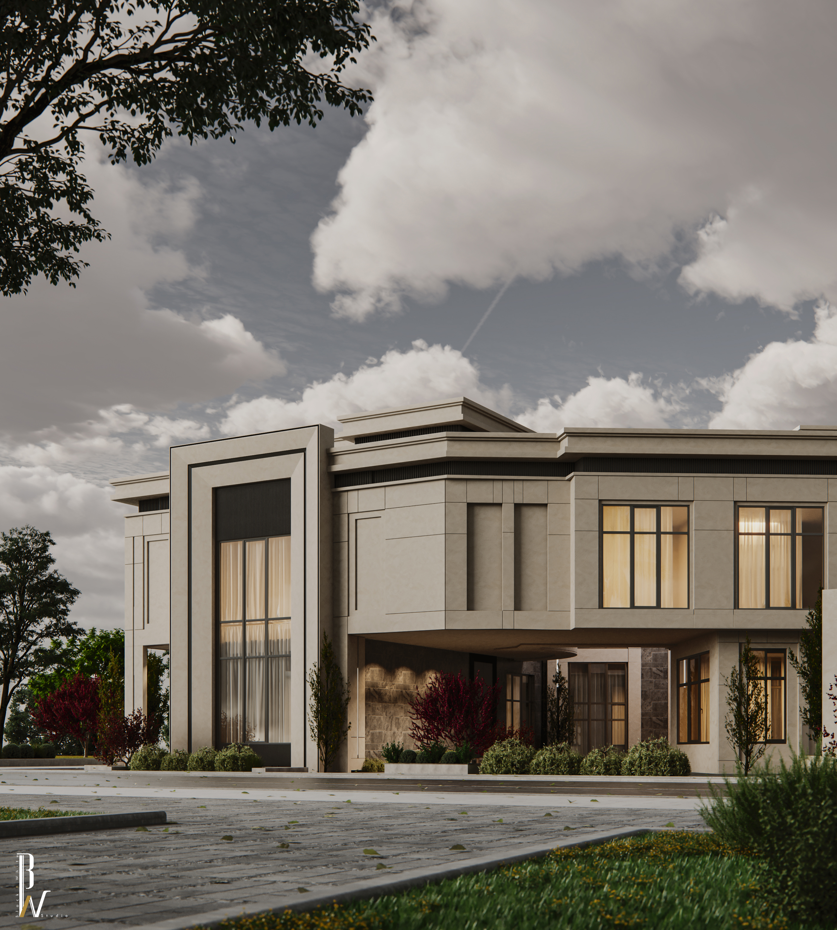 新古典主义别墅外观丨阿联酋丨Black N White-15