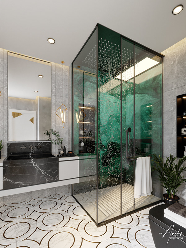 豪华现代浴室丨阿联酋迪拜丨ARCHI  ARCHITECTS-11