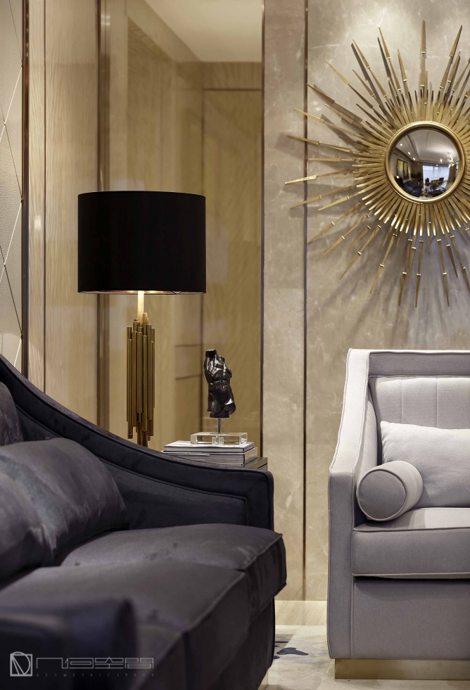 郑州新东润泰和港式样板间︱几何空间设计-11