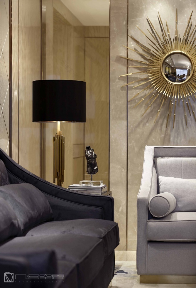 郑州新东润泰和港式样板间︱几何空间设计-11