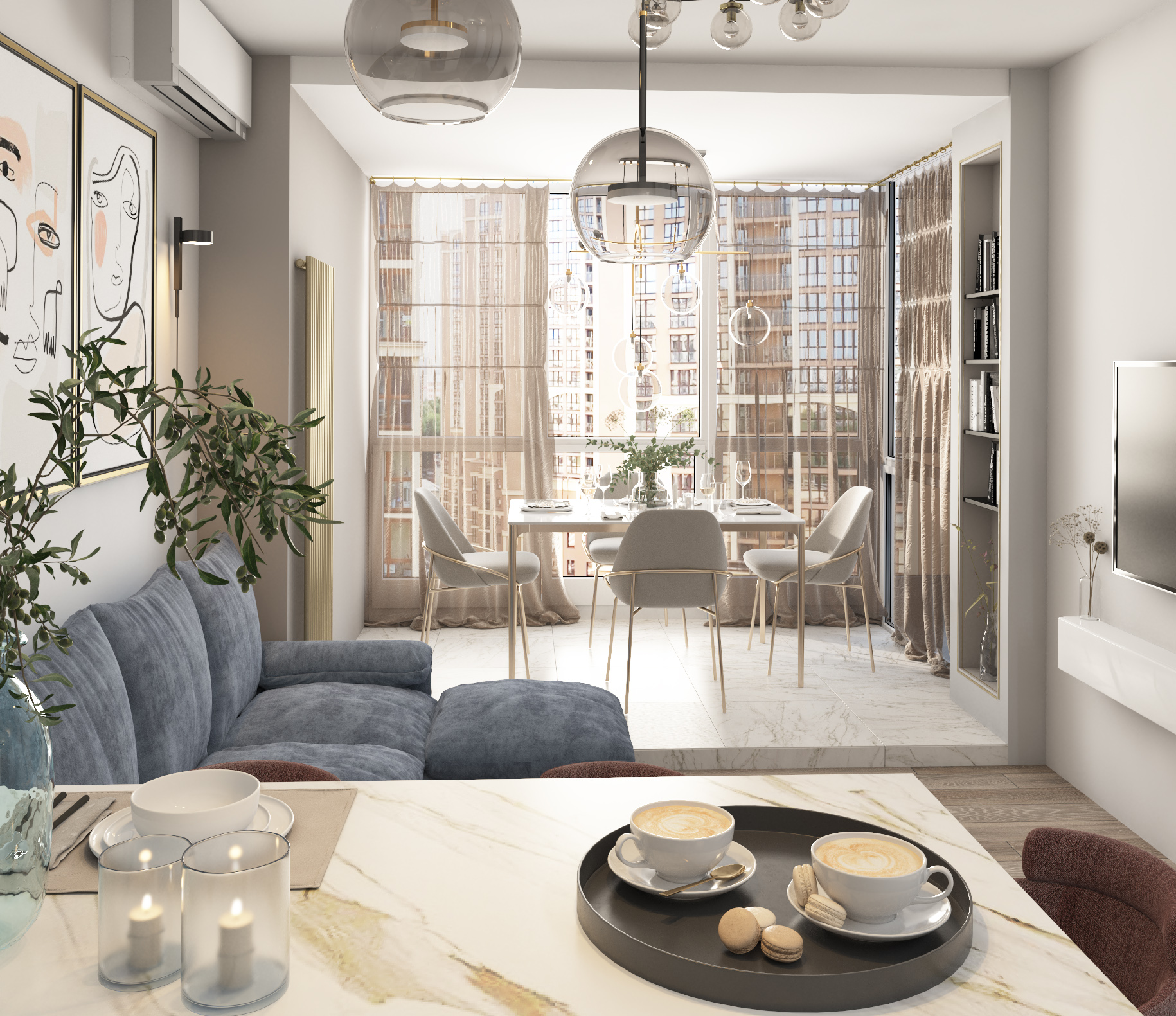 гостиная ЖК"Парк Челюскинцев"-5