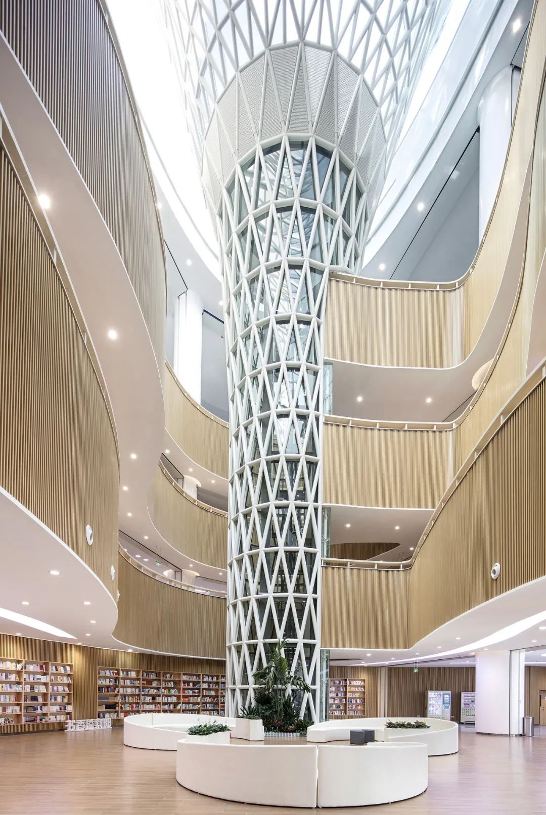 襄阳网红图书馆，自然光线下的现代阅读空间-41
