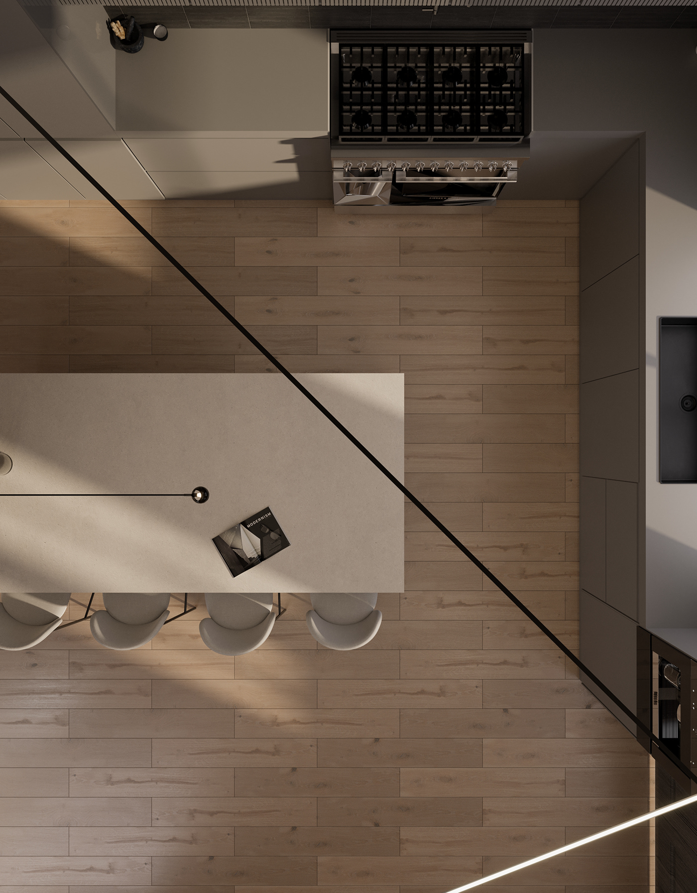 现代原木黑灰空间设计  高级有格调！-4