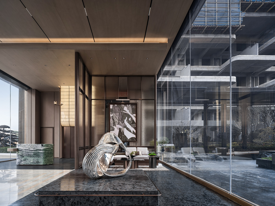 孝感九烨鼎观如院小区大堂,样板间丨中国孝感丨太谷形上-6