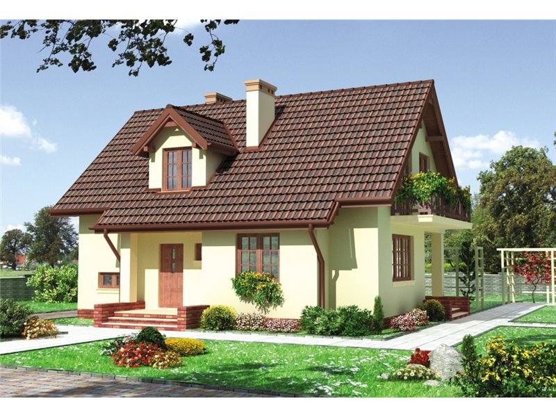 三种带封闭厨房的坡屋顶房屋设计方案-6