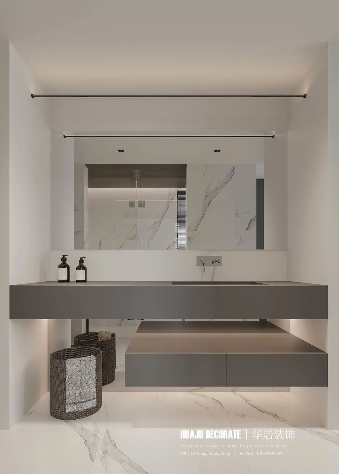 榕江四季城大平层现代简约设计丨华居装饰-46