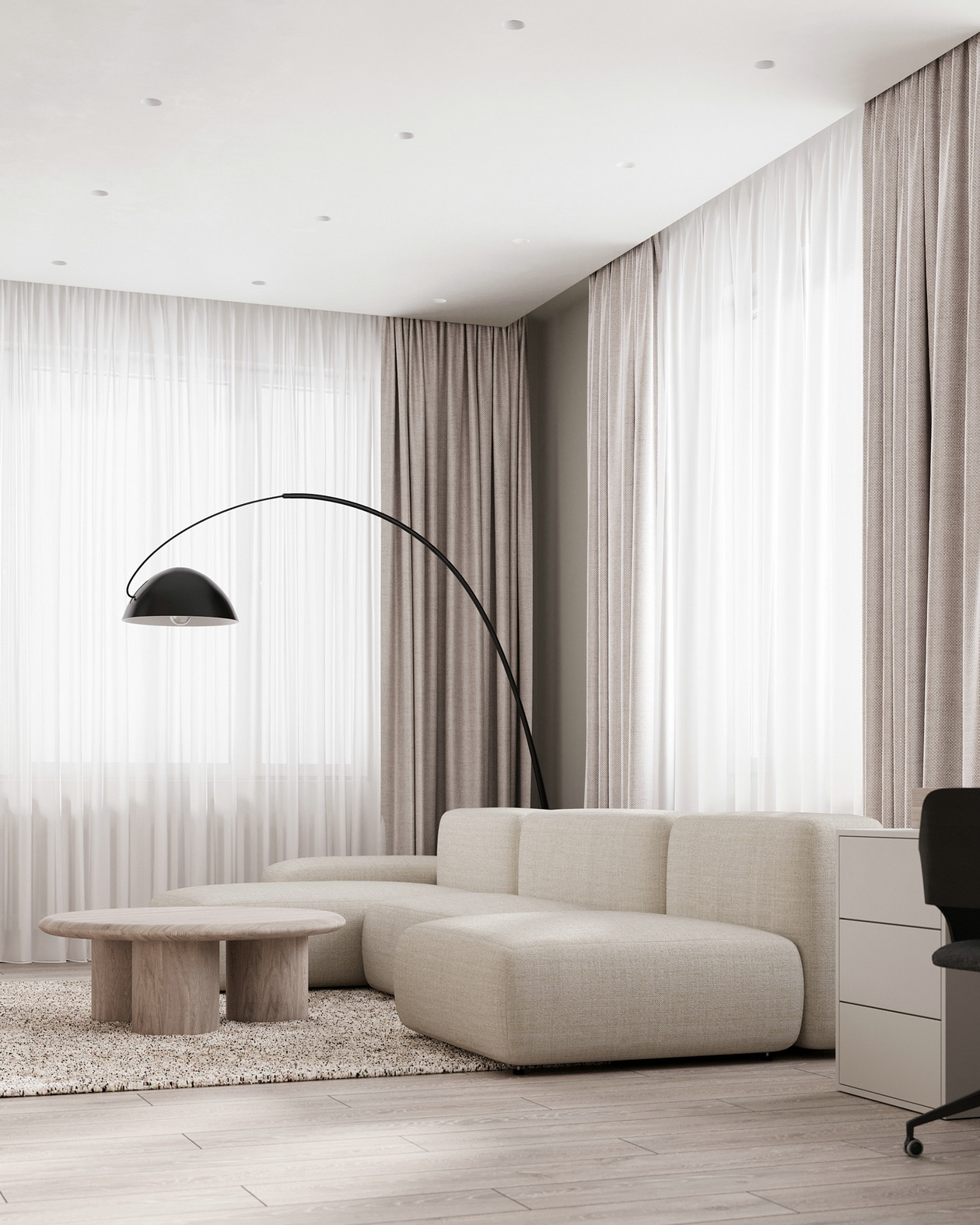 70㎡浅色系公寓设计-1