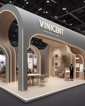 AI exhibition stand design renderings