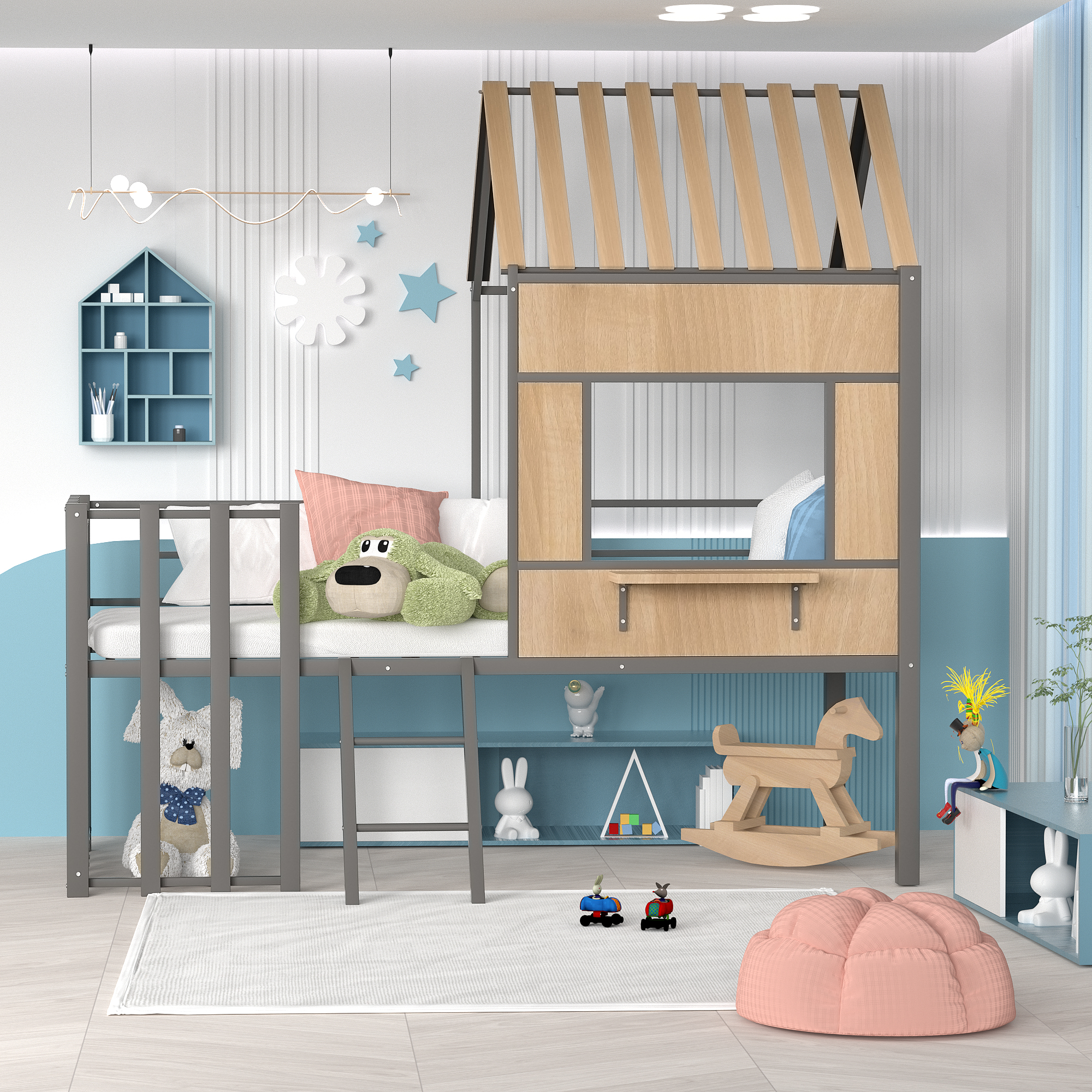 时尚简约风儿童床-1