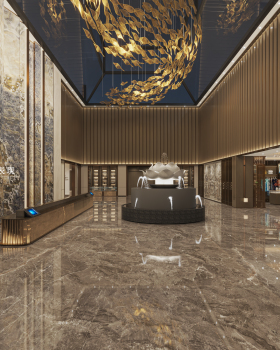 现代+新中式酒店大厅—择木创建新晨效果图