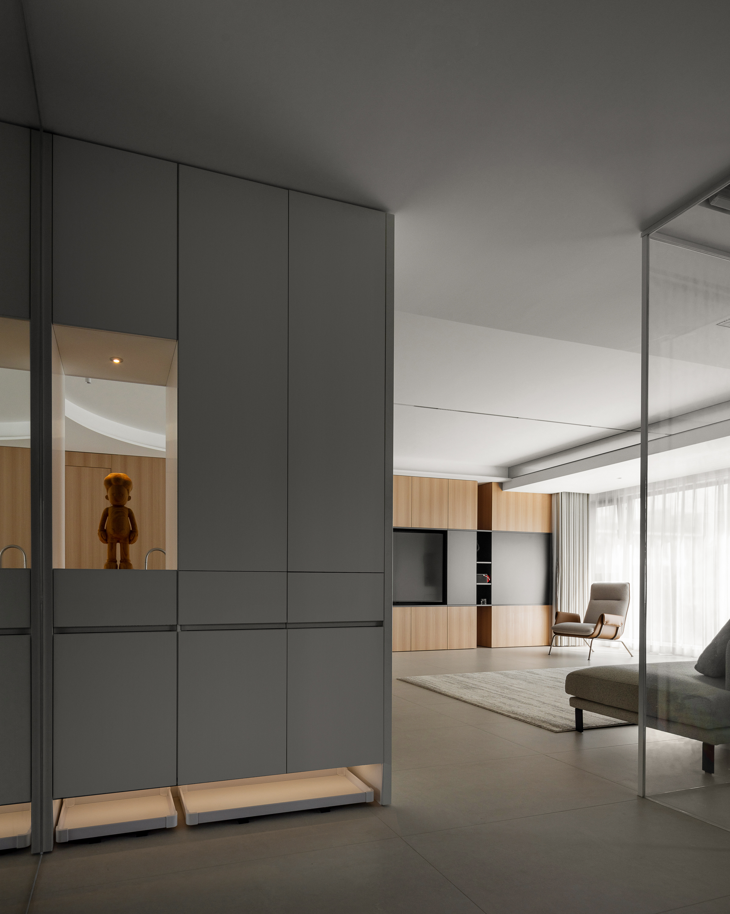 以木为序,120㎡室内极简生活空间设计丨费弗设计-1