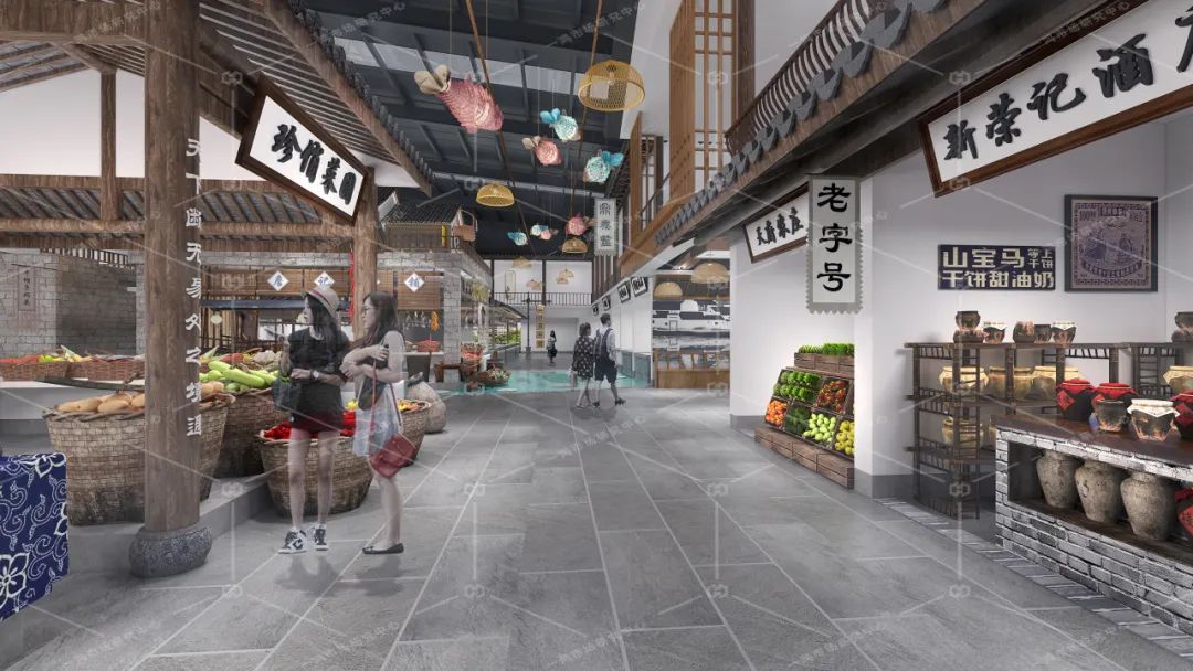 农贸市场设计案例｜老旧钢棚市场的蝶变重生，杭州西兴市集解锁国风古韵之美-105