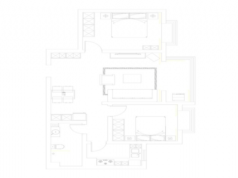 【上海实创装饰】绿地东上海89平两居室简洁中式风情-8