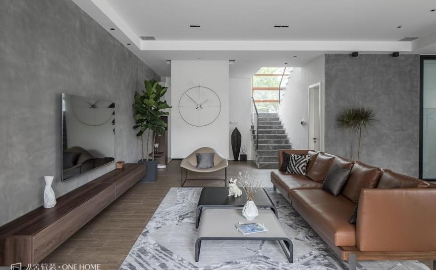 广州御溪谷 350m²别墅,演绎简约中性色的美学空间-14