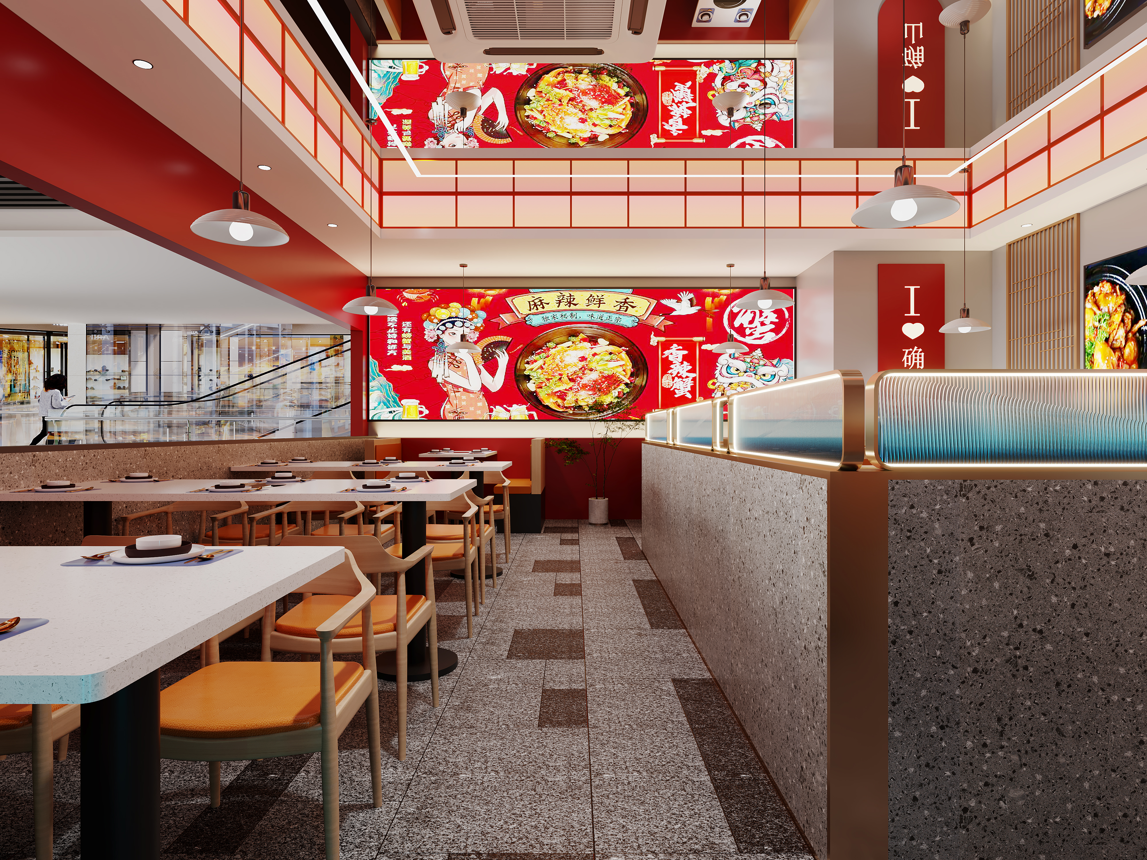 老哥俩肉蟹煲｜国潮风餐厅设计太戳食欲了-8