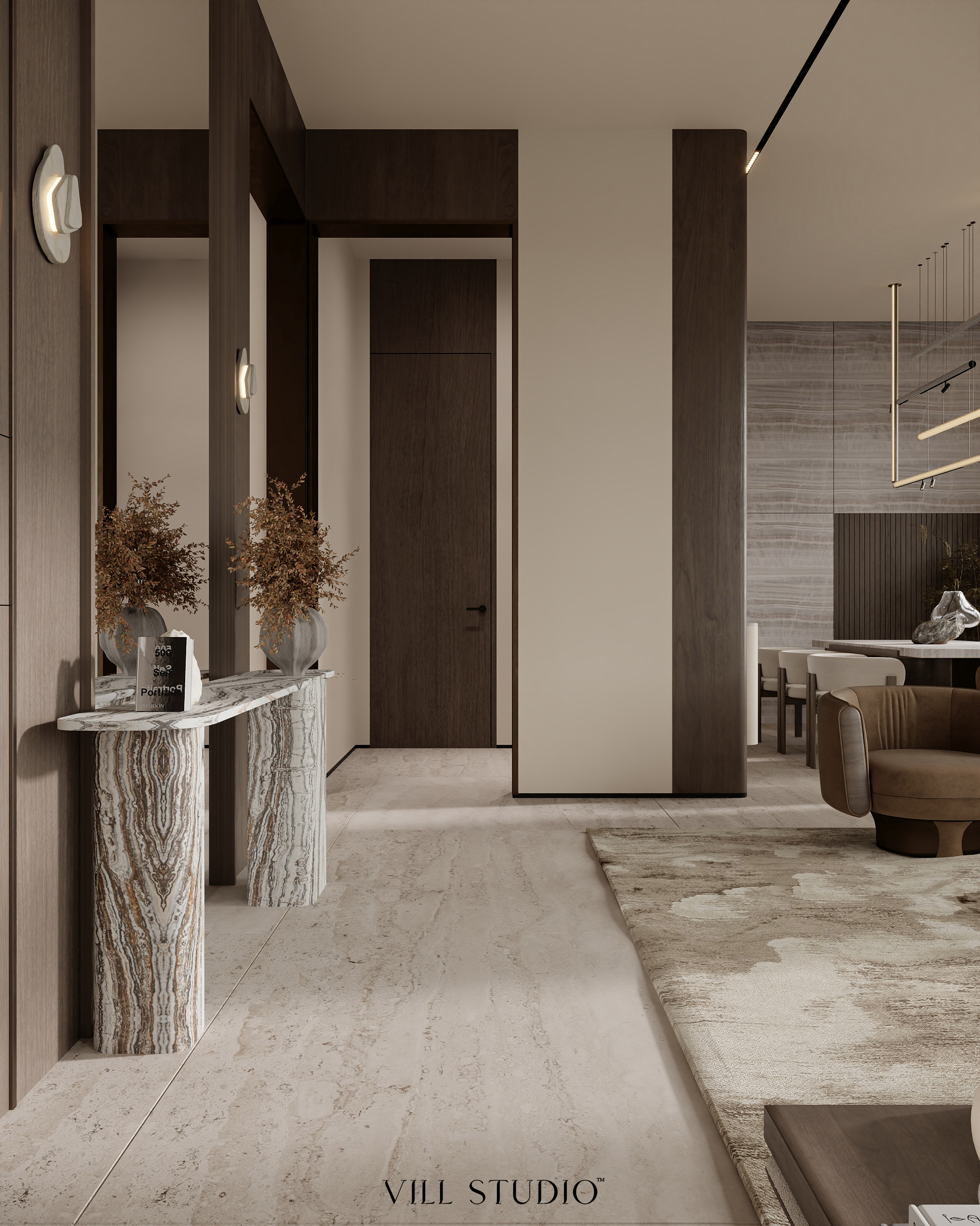 LUXURY VILLA LIVING & DINING INTERIOR DESIGN | KSA-25