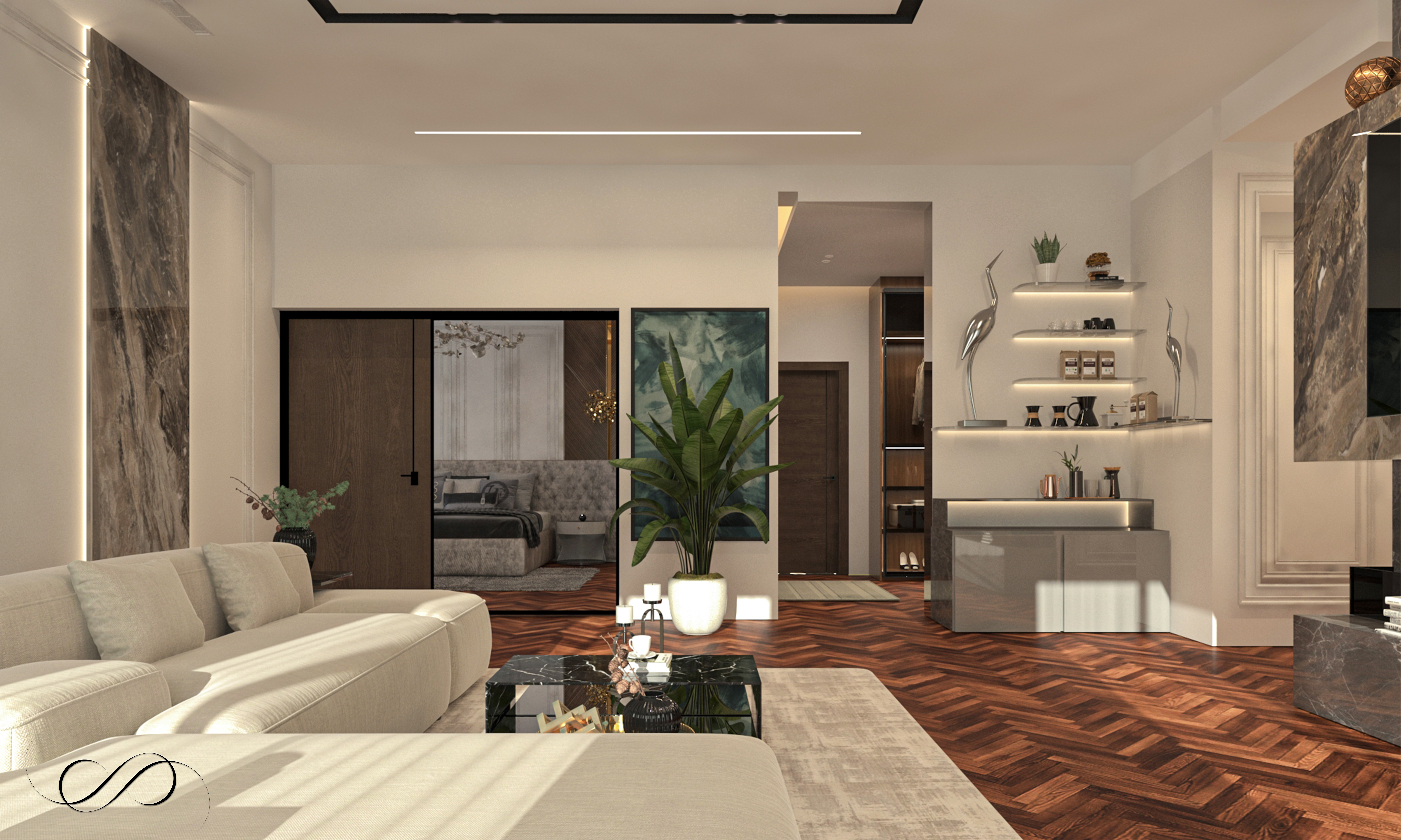 主人套房丨埃及丨Art Deco Design House-2