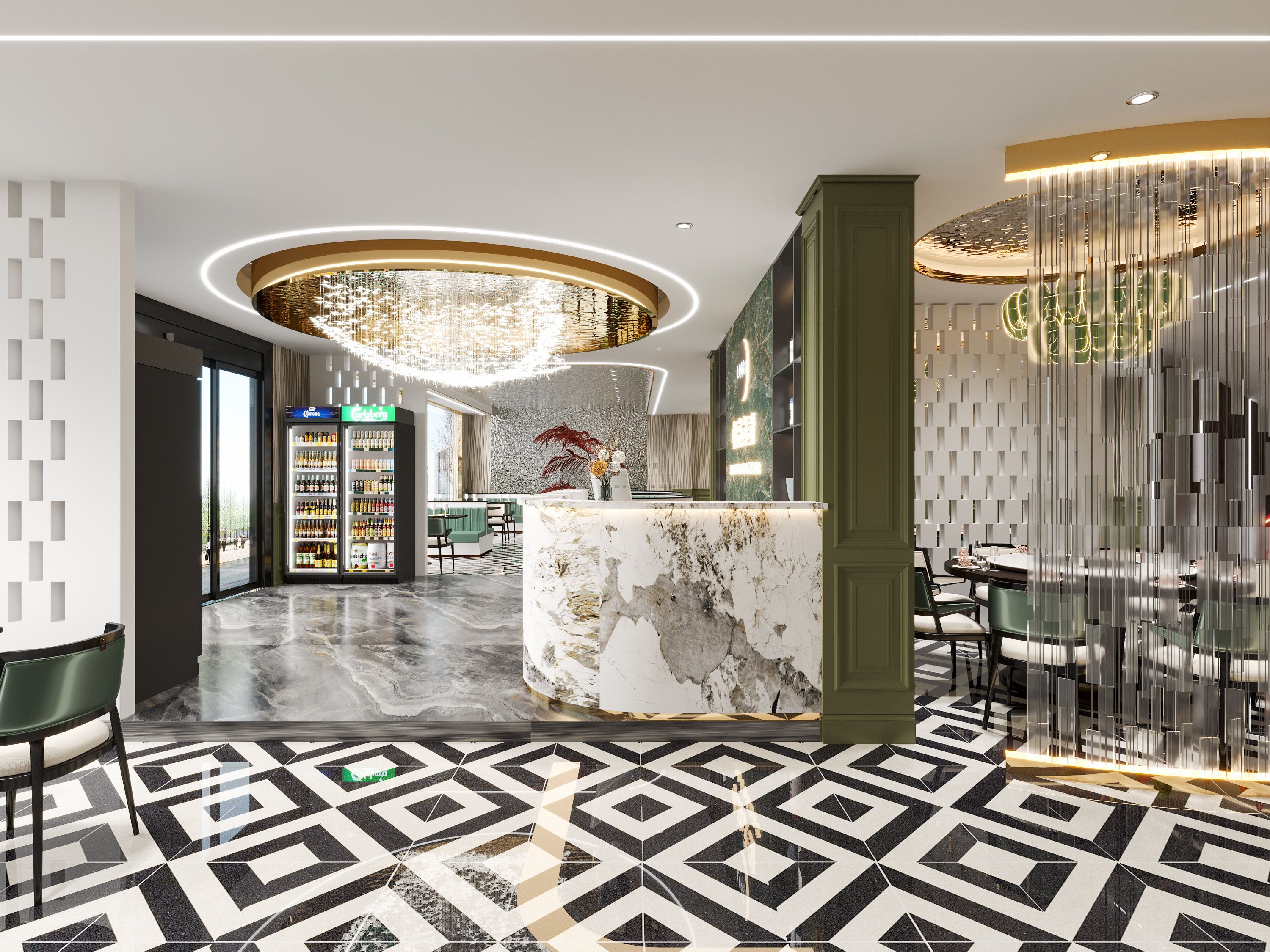 中餐空间圆形设计也有法式的浪漫-1