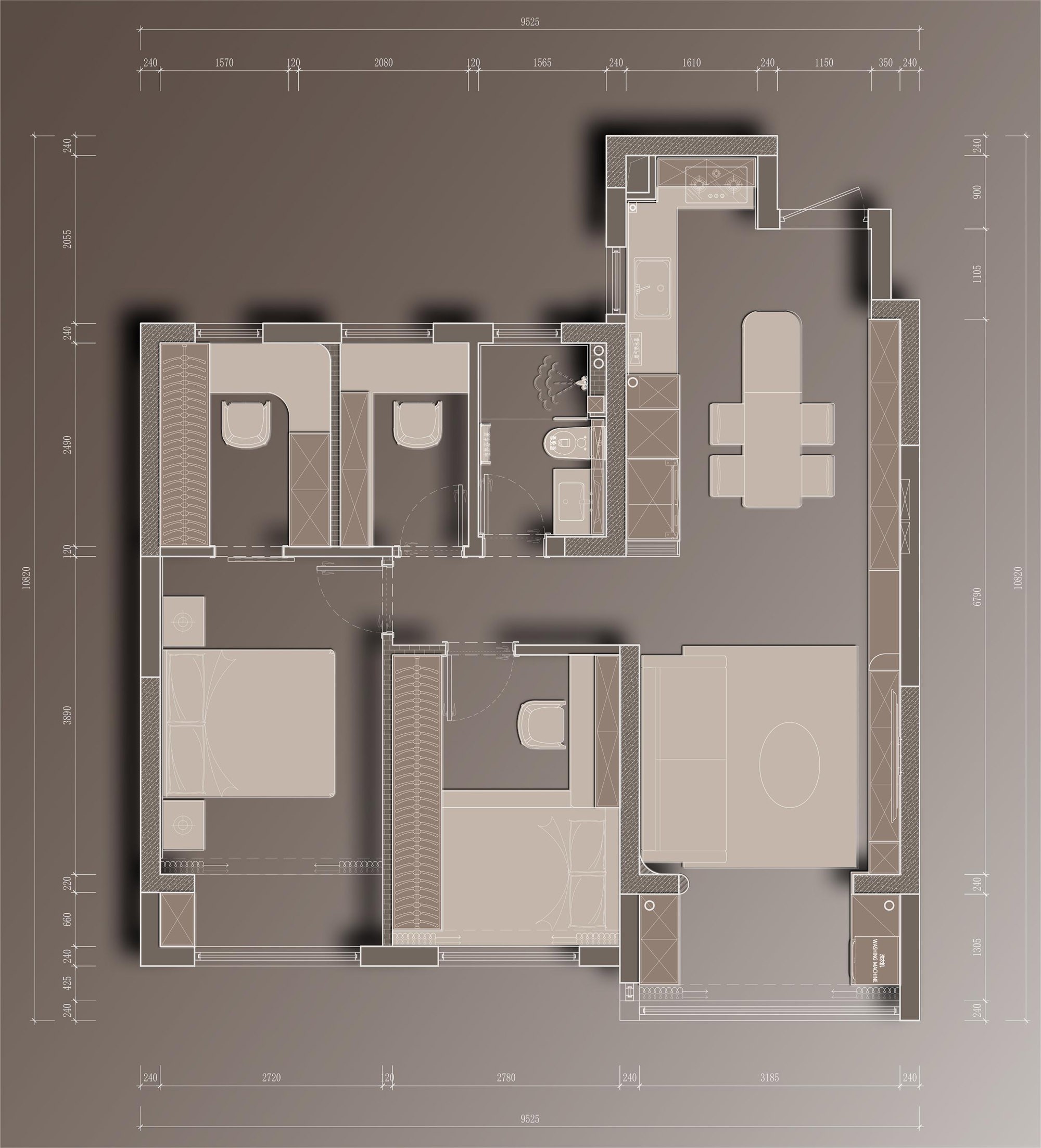 80㎡小户型超暖超温馨“喵星人”之家丨大斌空间-10